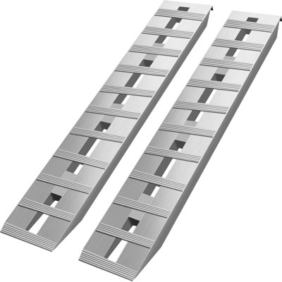 60" x 12" Aluminum Trailer Ramps (1 Pair), 6000 lb Total Capacity, Beavertail Hook End Design for Easy Loading