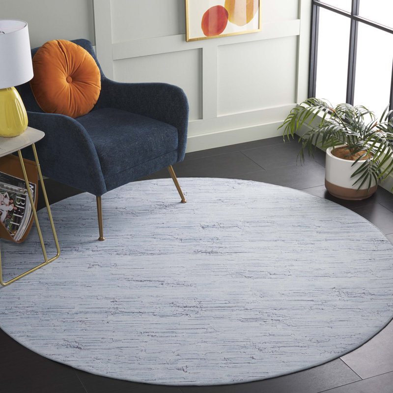 Laraoun Tacoma Performance Machine Washable Abstract Rug, Round 6'