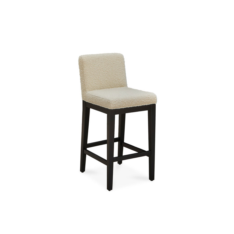 Counter Stool with Solid Wood Frame, Beige