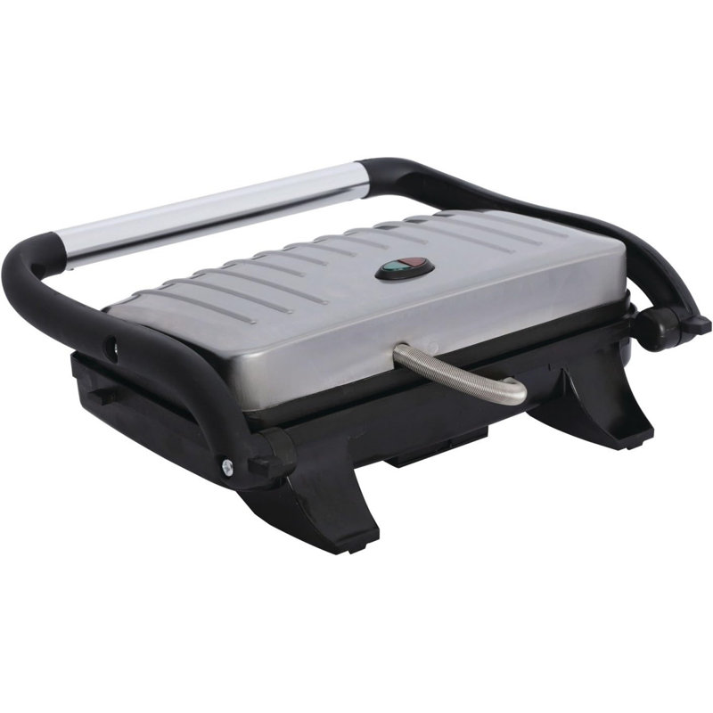 Machine à panini antiadhésive compacte Brentwood Select TS-611 - Presse en acier inoxydable avec poignée froide au toucher, plaques faciles à nettoyer, rangement vertical