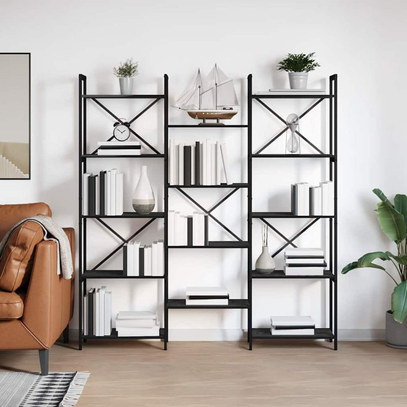 167cm H x 156cm W Steel Bookcase, Black