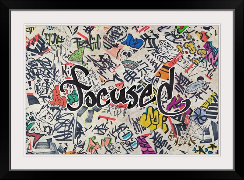 « focus-urban inspiration », impression, H 32 po x l 44 po x P 1 po, Cadre noir