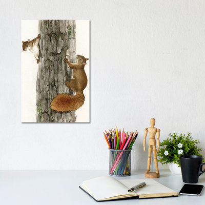 Squirrel Tag by Tracy Lizotte - Wrapped Canvas Painting