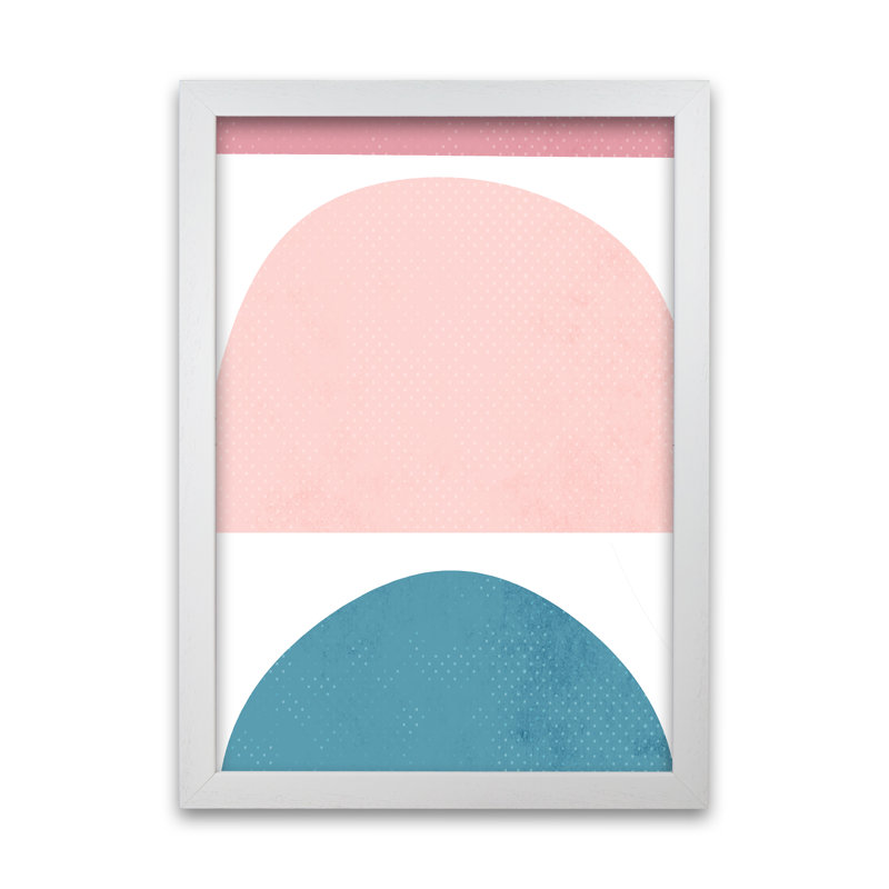 Abstract Blue And Pink Original - Print, White Frame, 59cm H x 42cm W x 3cm D