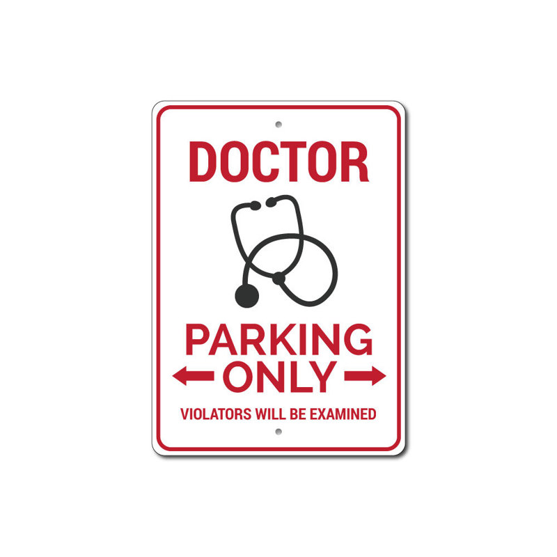 Enseigne en aluminium Doctor Doctor, H 10 po x l 14 po x P 0,04 po