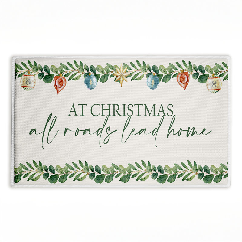 Tapis de bain et tapis de bain en peluche imprimé Christmas Roads plomb Home, par Kim Allen, 18 po x 30 po