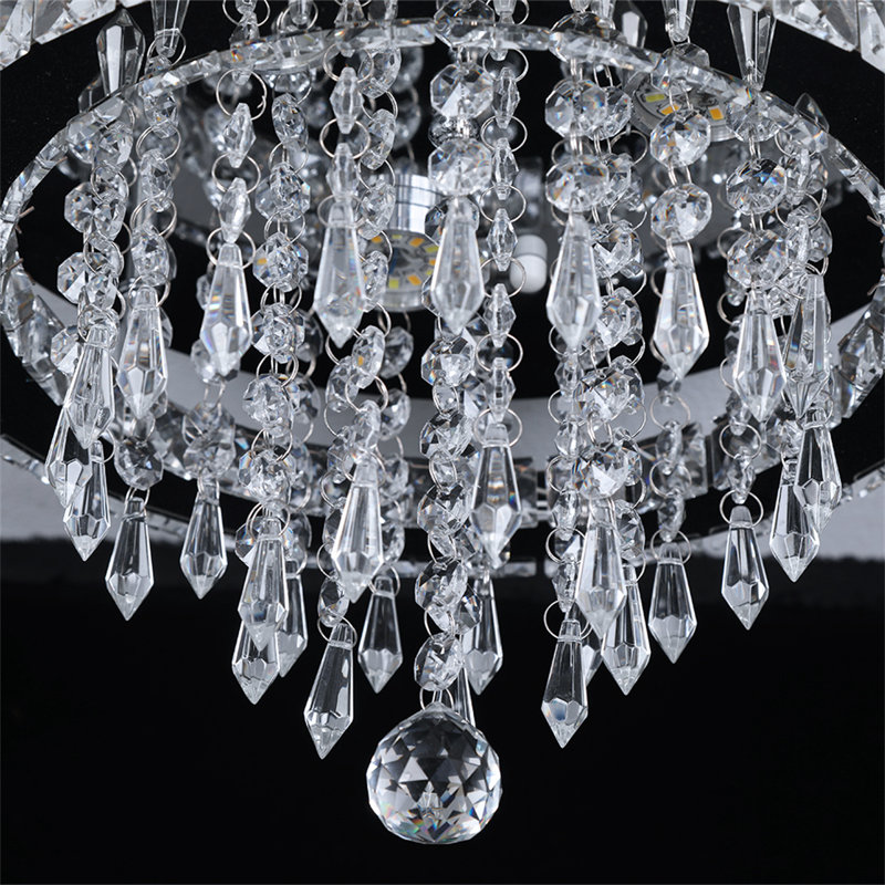 Lustre unique à DEL à 1 lumière avec accents de cristal Daeveon, Blanc froid, Argent argent