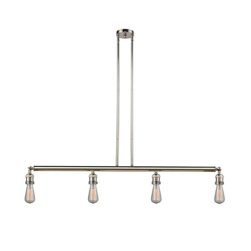 4 - Light Kitchen Island Pendant, LED, Polished Nickel