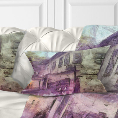 Coussin lombaire à croquis aquarelle Cityscape