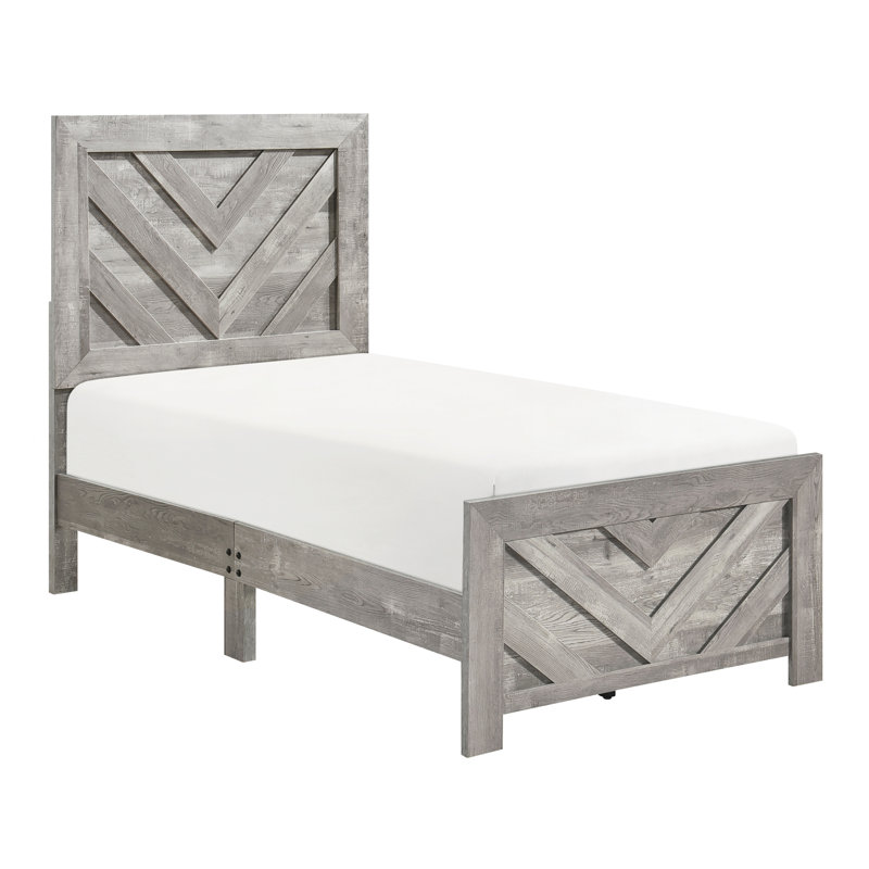 Twin Size Bed For Bedroom With Contemporary Gray Flair And Wood Furniture: In Rustic Appeal, Gray, Twin