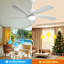 Ventilateur de plafond 52 pouces avec lumière DEL à intensité variable et 5 pales en bois massif-102062841-111667633-122430241