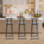Hauteur comptoir et tabourets de bar avec structure en métal (ensemble de 3)-1542047513