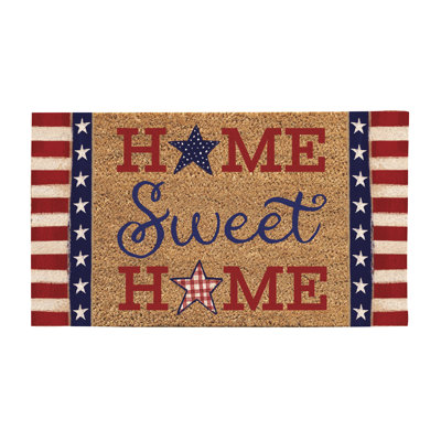 Patriotic Home Sweet Home Coir Mat