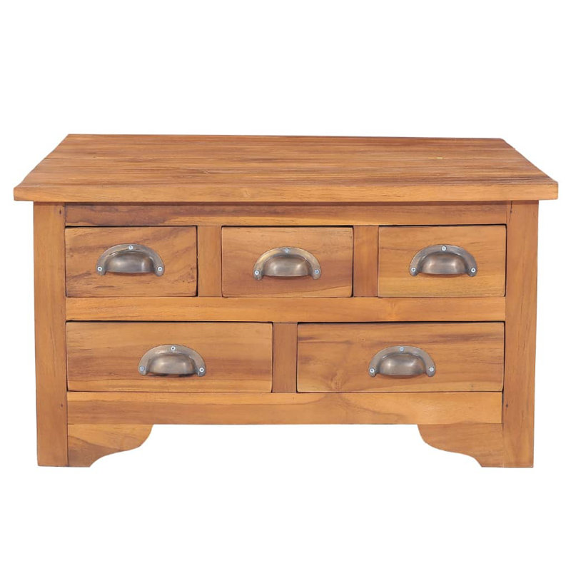 Coffee Table with Flip Top 65x64x35 cm Solid Teak Wood