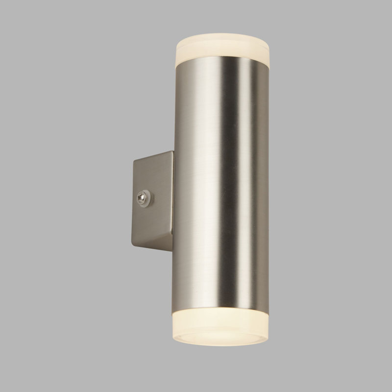 Allison 2 - Bulb 16.5cm H Integrated LED Outdoor Wall Lantern, Satin Silver