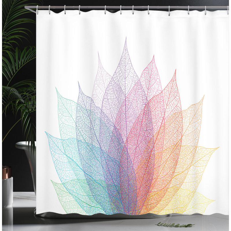 Ensemble de rideau de douche + crochets, H 69 po x l 105 po