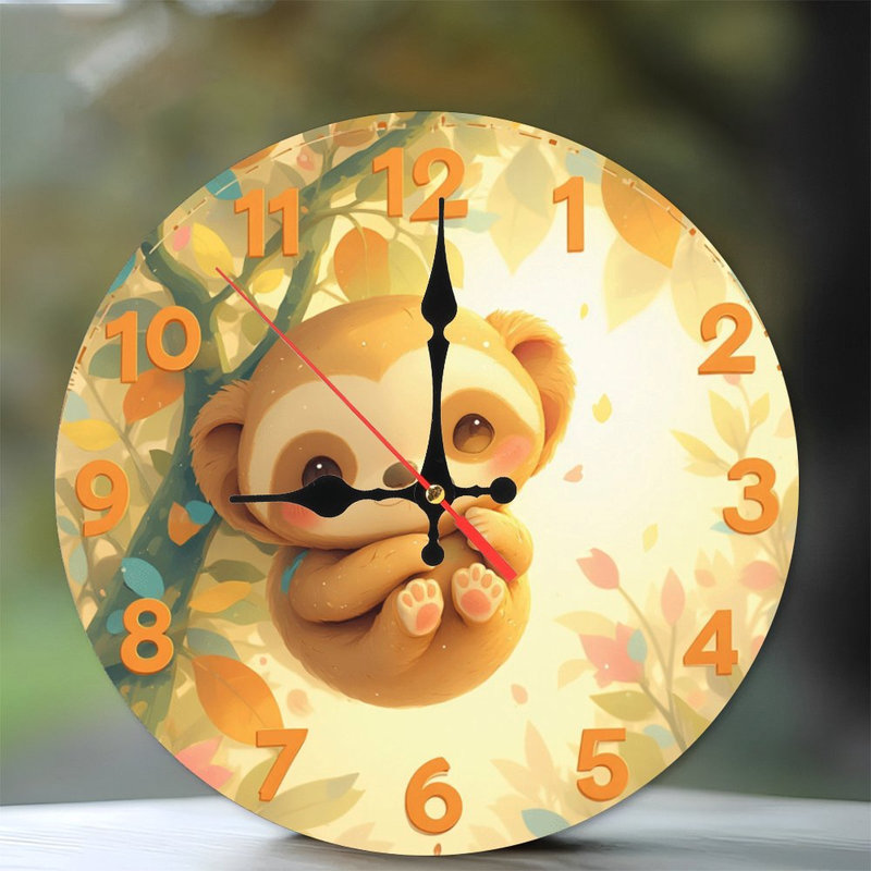 Illustration mignonne d'une horloge paresseuse