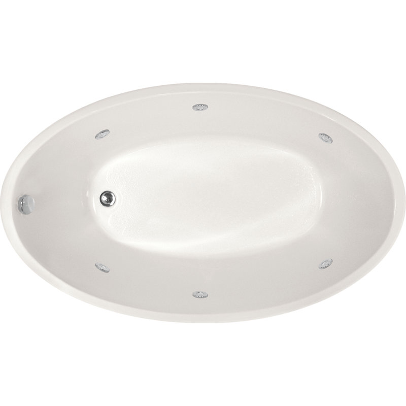 Carli 60'' x 36'' Acrylic Bathtub, Bone, Matte Black