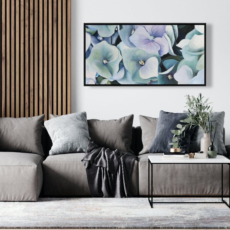 Hydrangea Plant Print On Canvas, H 24 po x l 48 po