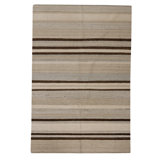 Flatweave Wool Area Rug in Light Blue And Tan