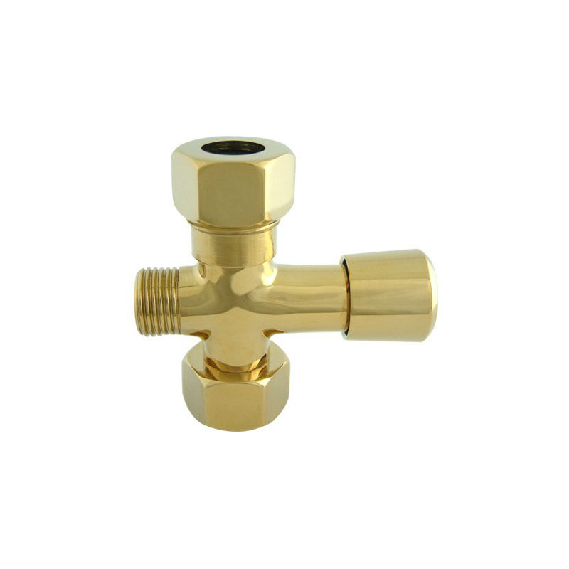 Hot Springs Shower Diverter, Polished Brass