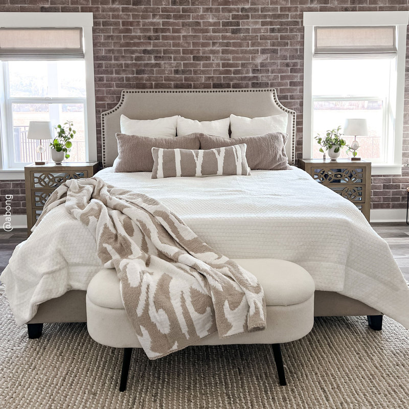 Casablanca Throw Blanket, Taupe/Off White Abstract