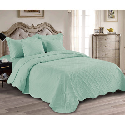 5pcs Quilt Bed Cover Set Reversible Premium Soft Bedspread Coverlet Bedding Set
