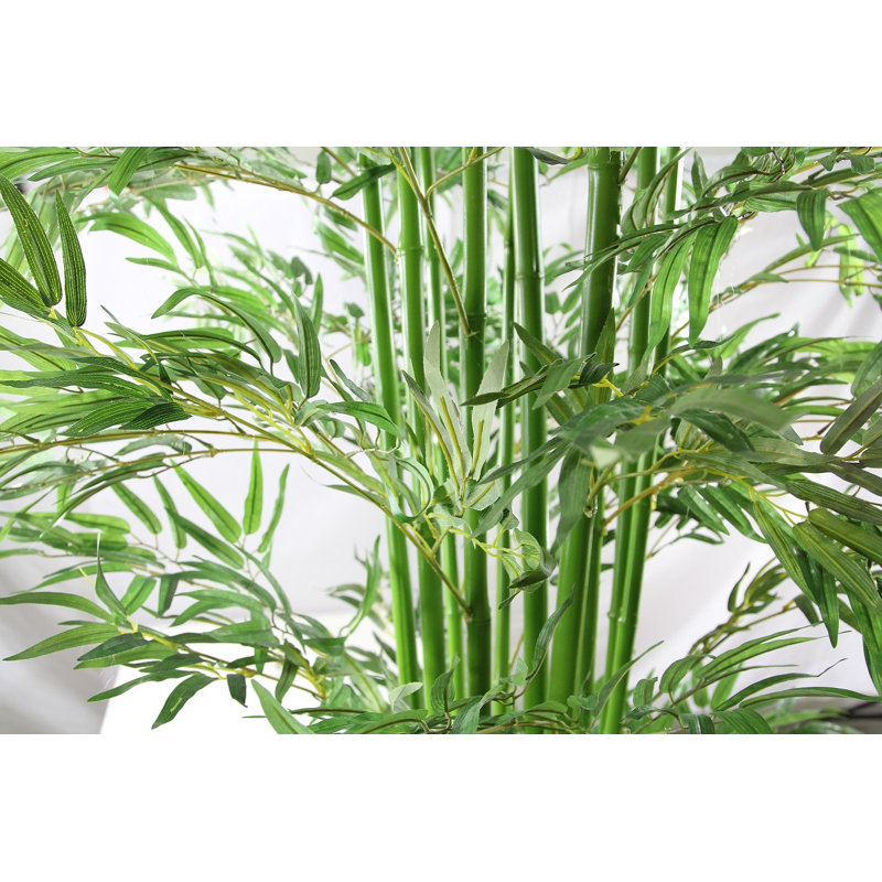 Bambou artificiel en pot en plastique