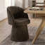 Ensemble de table de salle à manger extensible en placage de bois de 78" à 96" avec 6 chaises pivotantes en chenille-2106443707