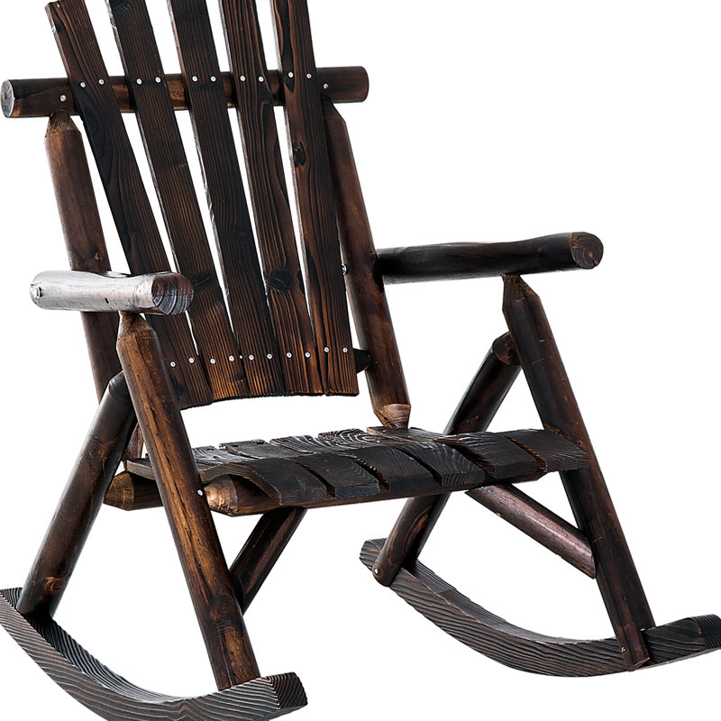 Chaise berçante en bois brun - pour l'extérieur
