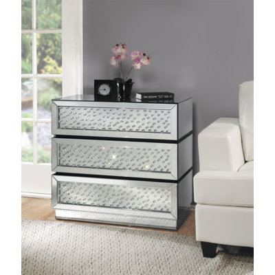 Console Nysa avec miroir et faux cristaux (assemblée)
