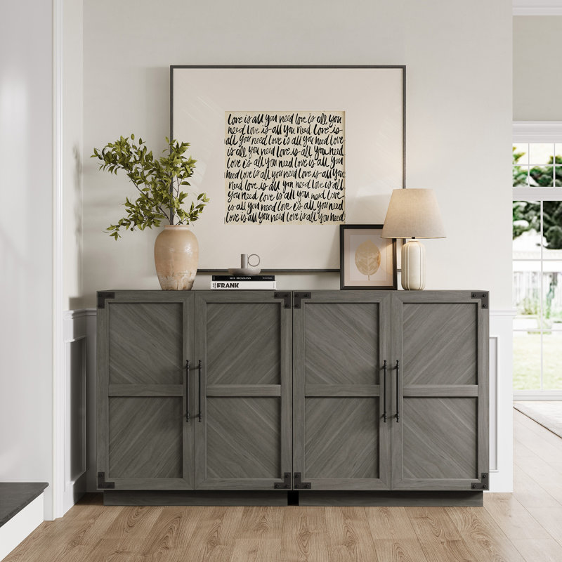 Buffet de 30,7 po de largeur avec tablette réglable, Gris cendre