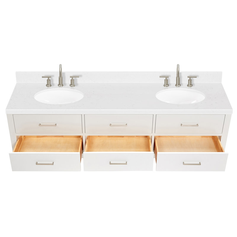Macmullin 72.25'' W Double Vanity, White, 60"