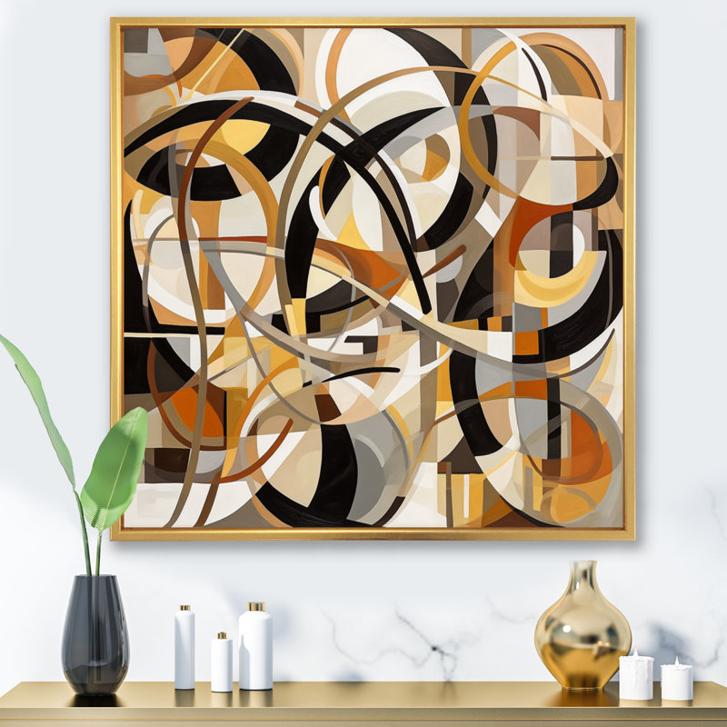 «Mid Century Artistic Transformations I - Modern Midcentury», art mural sur toile, H 16 po x l 16 po x P 1 po