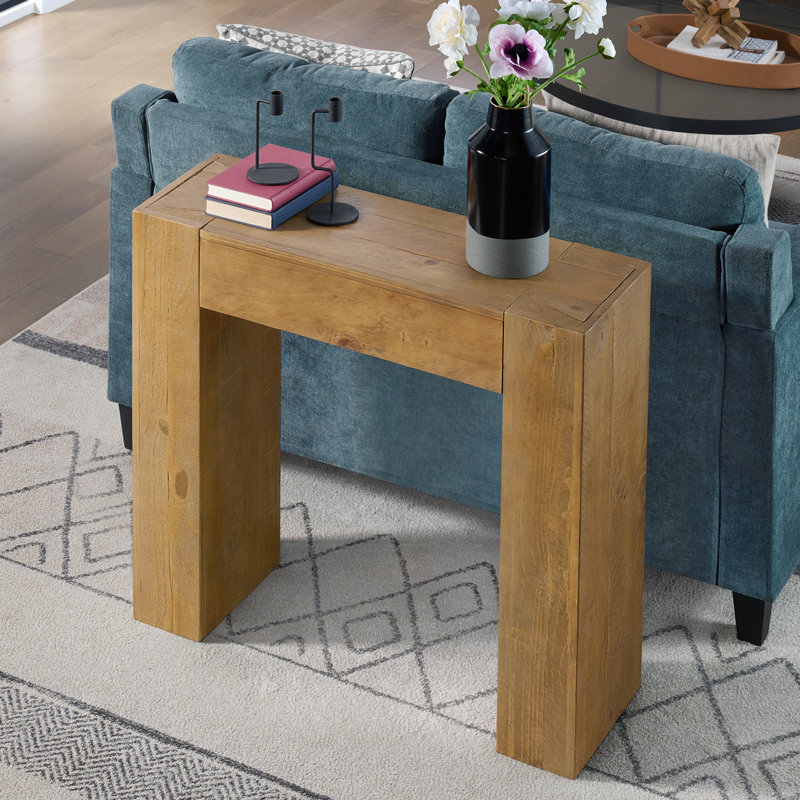Stockyard 36" Solid Wood Console Table, Oak, Oak