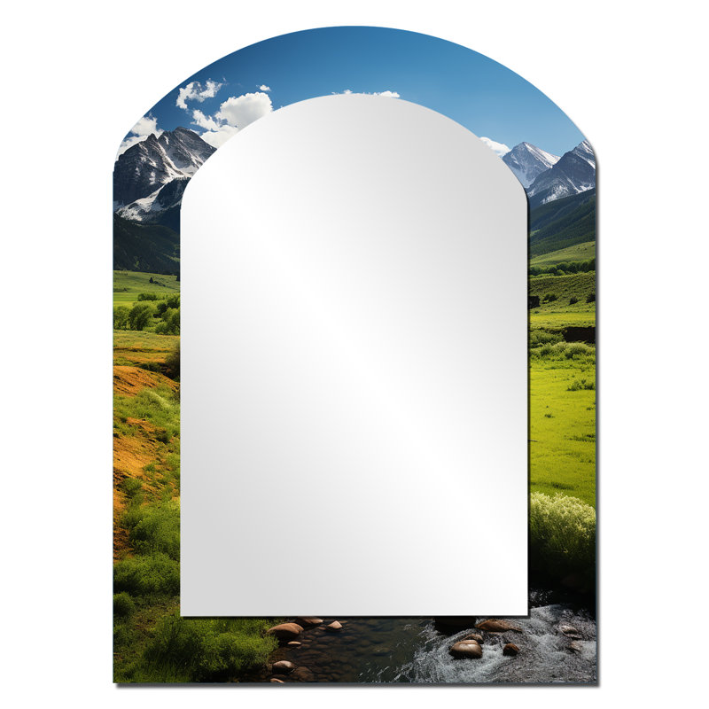 Colorado Landscape I - miroir asymétrique Colorado, miroir mural décoratif Green Arch, impression sur métal, 34 po x 25 po