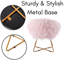 Fauteuil en fausse fourrure BirdRock Home, pieds en faux or rose-57774337-57774338
