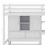 Lit mezzanine avec bureau intégré et escalier, avec compartiments de rangement et tablettes-106405094