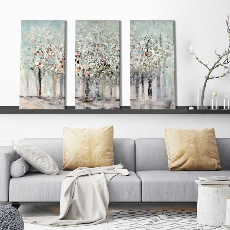 «Morning's Soft Light» par Susan Jill - peinture sur toile tendue 3 pièces