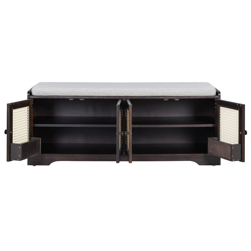 Shoe Bench, Beige/Espresso