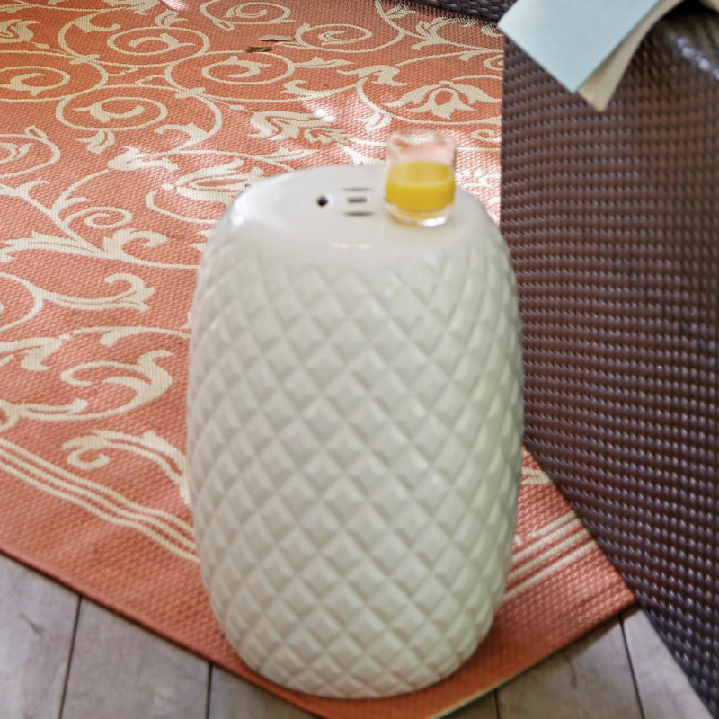 Tabouret de jardin Ceramic, Blanc