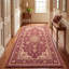 Tapis Hollow2 traditionnel persan audacieux, bordeaux, cuivre, vert, crème, rose, lavable en machine, antidérapant, à poils courts, pour l'intérieur et l'extérieur, adapté aux animaux domestiques, idéal pour le salon, la chambre, la salle à manger, l'entrée, le couloir ou le bureau.-469028434