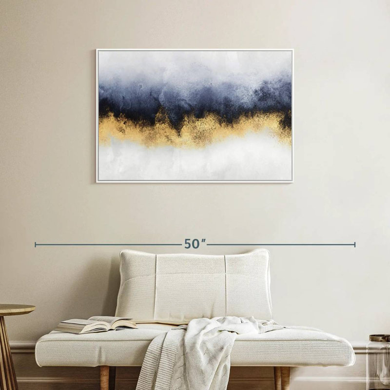 Ciel I, Cadre flottant blanc, 37 po x 25 po