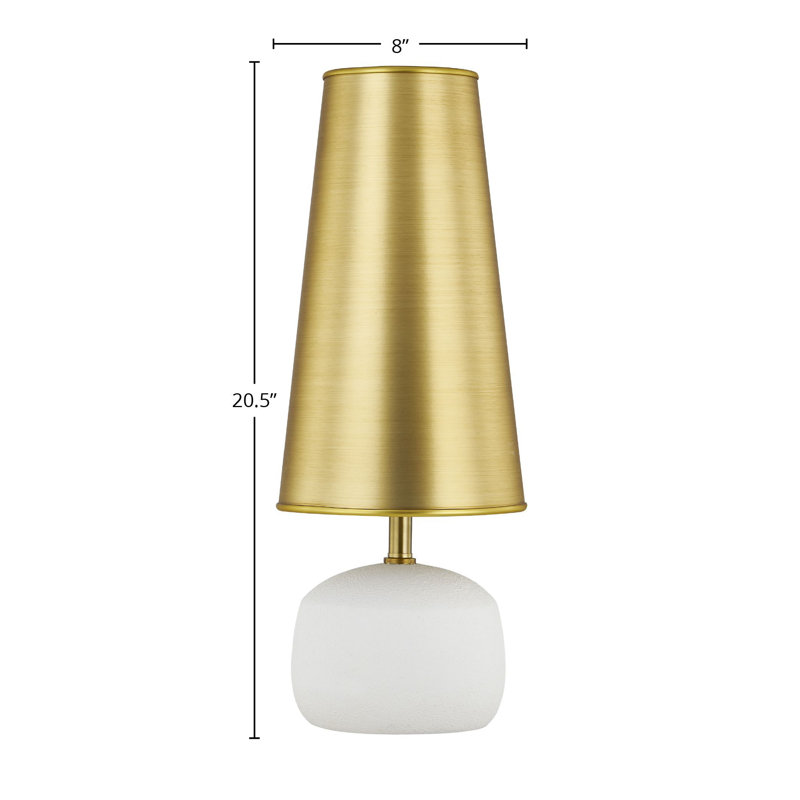 Lampe de table 21 po avec abat-jour en papier Geraldine, blanc