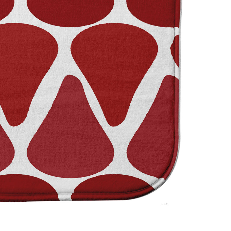 Tapis de bain Funston, l 34 po x L 21 po, Rouge