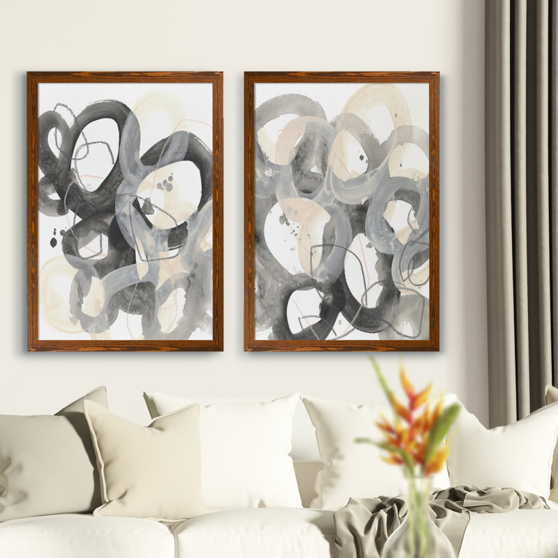 « fouillis circuit i » par vincent van gogh-2 pièces, ensemble de 2 reproductions d’art sur image, Espresso Framed Canvas