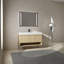 Ensemble de meuble-lavabo de salle de bain avec lavabo simple en résine, armoire de rangement moderne à 3 portes