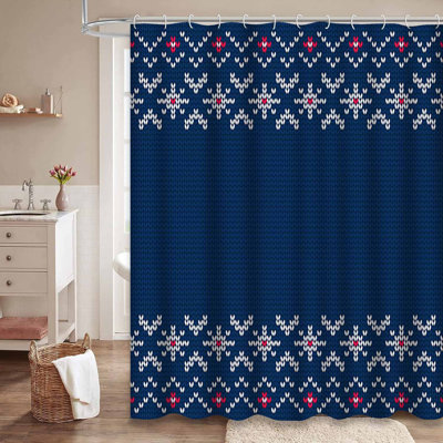 Rideau de douche tricoté sans couture avec 12 crochets