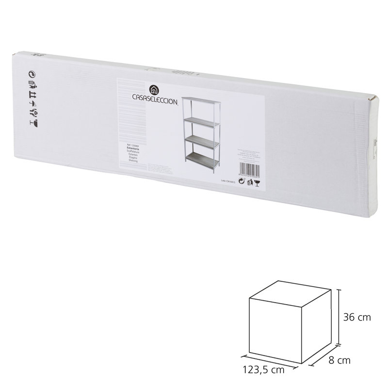 Rodarte 60cm W Steel Shelving Unit, White/Light Gray