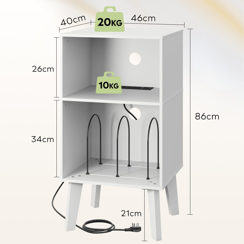 86cm H Media Shelves, White